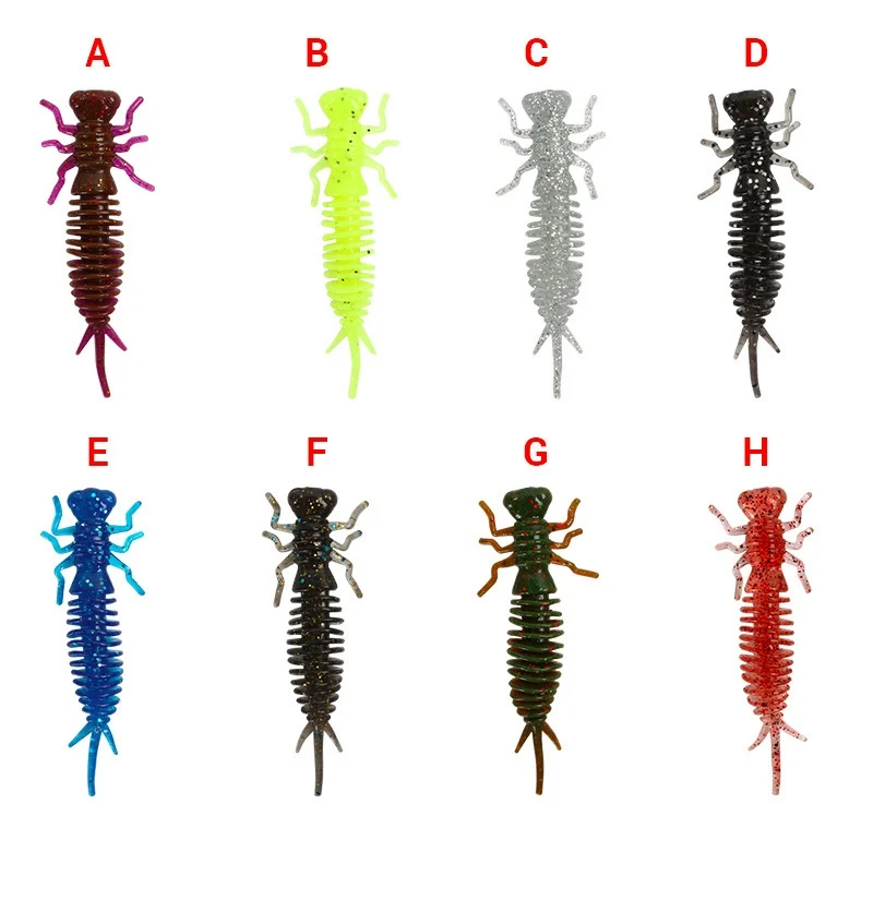 10 шт. 55 мм 75 Мягкая приманка червяк рыболовные приманки для джиггинга наживки из