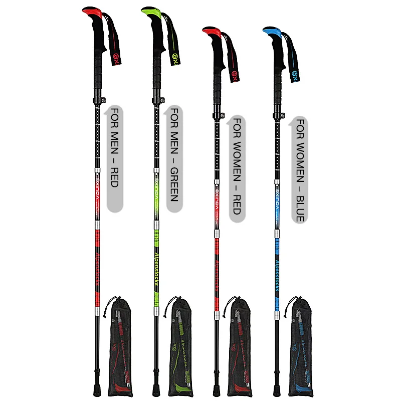 

XINDA PJ12 M-Pole Folding Ultralight Quick Lock Trekking Poles Outdoor Hiking Pole Race Running Walking Stick Carbon Fiber
