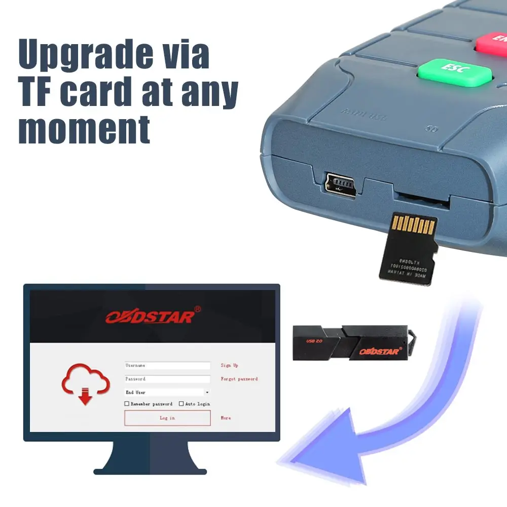 OBDSTAR X-100 PRO Авто ключевой программист(C+ D) Тип для IMMO+ одометр+ БД диагностический инструмент PIC и EEPROM 2-в-1 адаптер