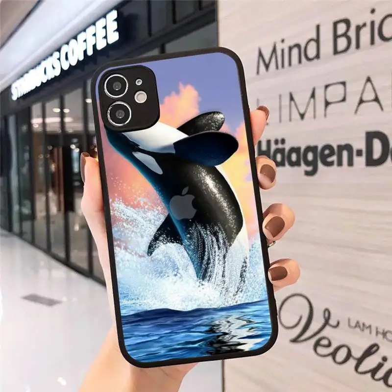 

Killer Whales Ocean animals pattern Phone Case matte transparent For iphone 7 8 11 12 plus mini x xs xr pro max cover