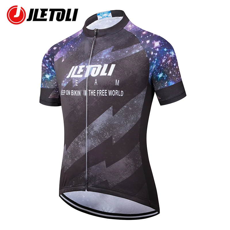 

JLETOLI Summer Breathable Bike Jersey Quick Dry Cycling Jersey Men Bicycle Shirts Outdoor Sports Jersey Maillot Ciclismo