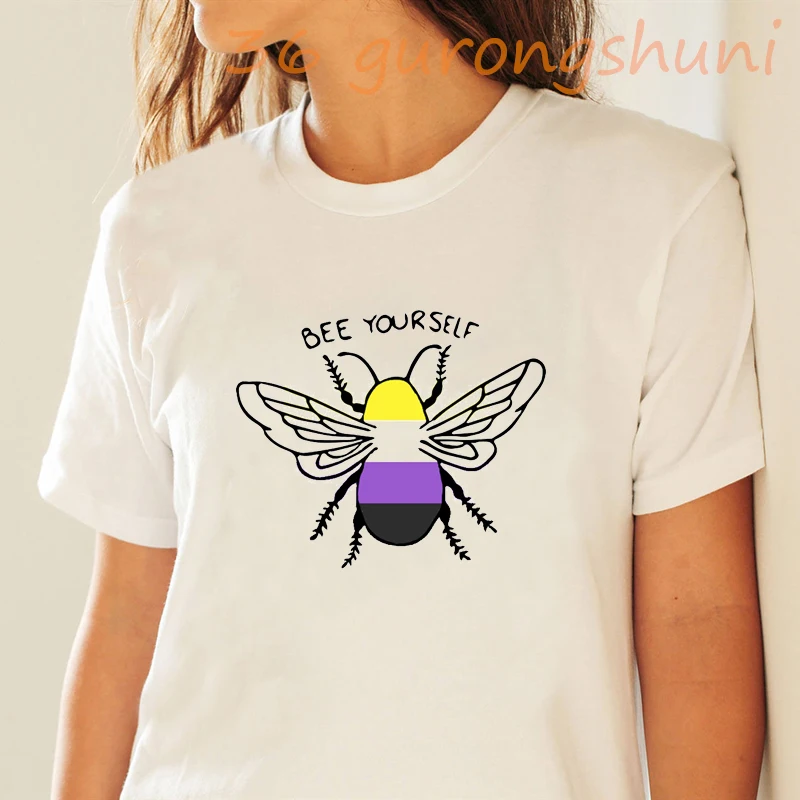 

Fashion new Arrival Female T-shirts graphic Short Sleeve Harajuku Kawaii Women T Shirt Animal Honeybee Print tops Tees Femme
