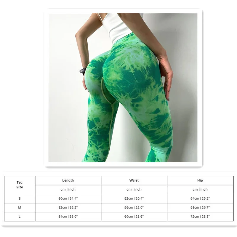 

JIANWEILI Sexy Tie dye Push up leggings Buttocks High waist fitness leggings Stretchy Gym Stretch Skinny pants Breathable Sweat