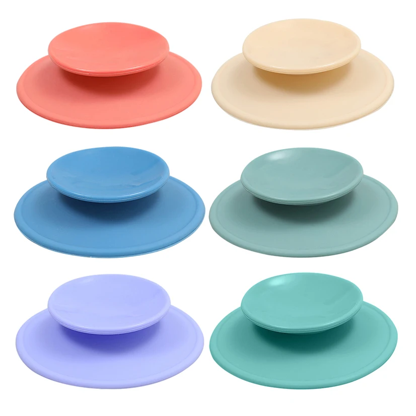 

6 Colors Baby Bowl Sucker Anti-tipping Double-sided Strong Suction Suction Cup Tableware Fixed Bowl Sticker Kids Eating Tool