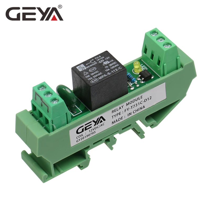 GEYA 1 группы триггерный релейный модуль переменного тока/DC 24V 12V 230VAC Din рейка