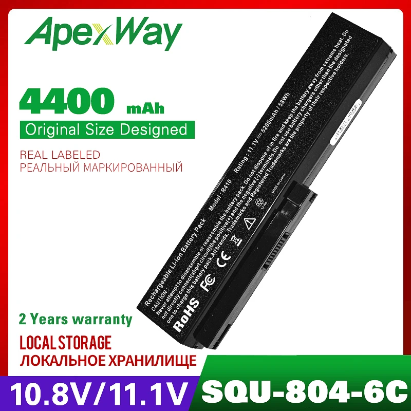 ApexWay 4400mAh Аккумулятор для LG R410 R510 R580 Series SQU 804 805 807 SW8 3S4400 B1B1|battery crack|battery 2800battery grip nikon