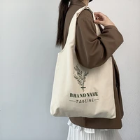 retro literary canvas bag womens shoulder bag fashion cotton letter shopping shopper ladies hand bags tote bags for women