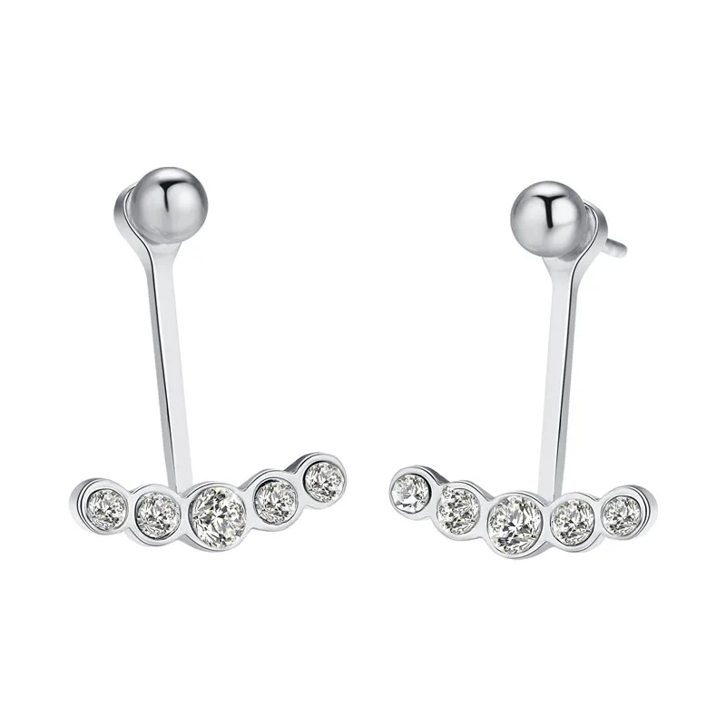 QIMING, серьги-джекеты ручной работы, женские серьги-гвоздики, женские серьги-джекеты с кристаллами, с изображением лисы, грома, серьги, серебряные модные ювелирные изделия