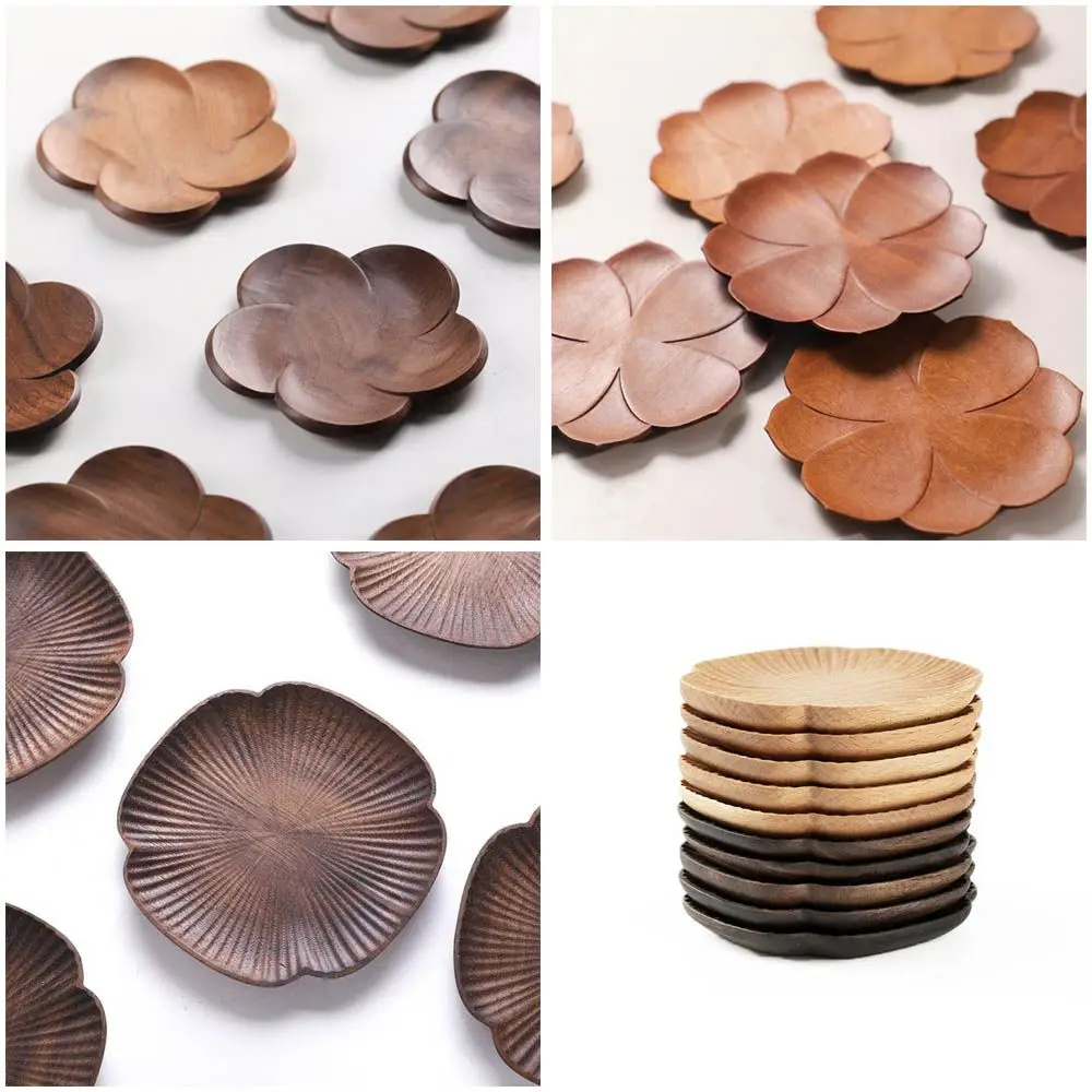 Table Decoration Anti-scald Mat Kitchen Placemat Wooden Coasters Wood Pads Tea Cup Mats Coffee Mug Pad Petal coaster |