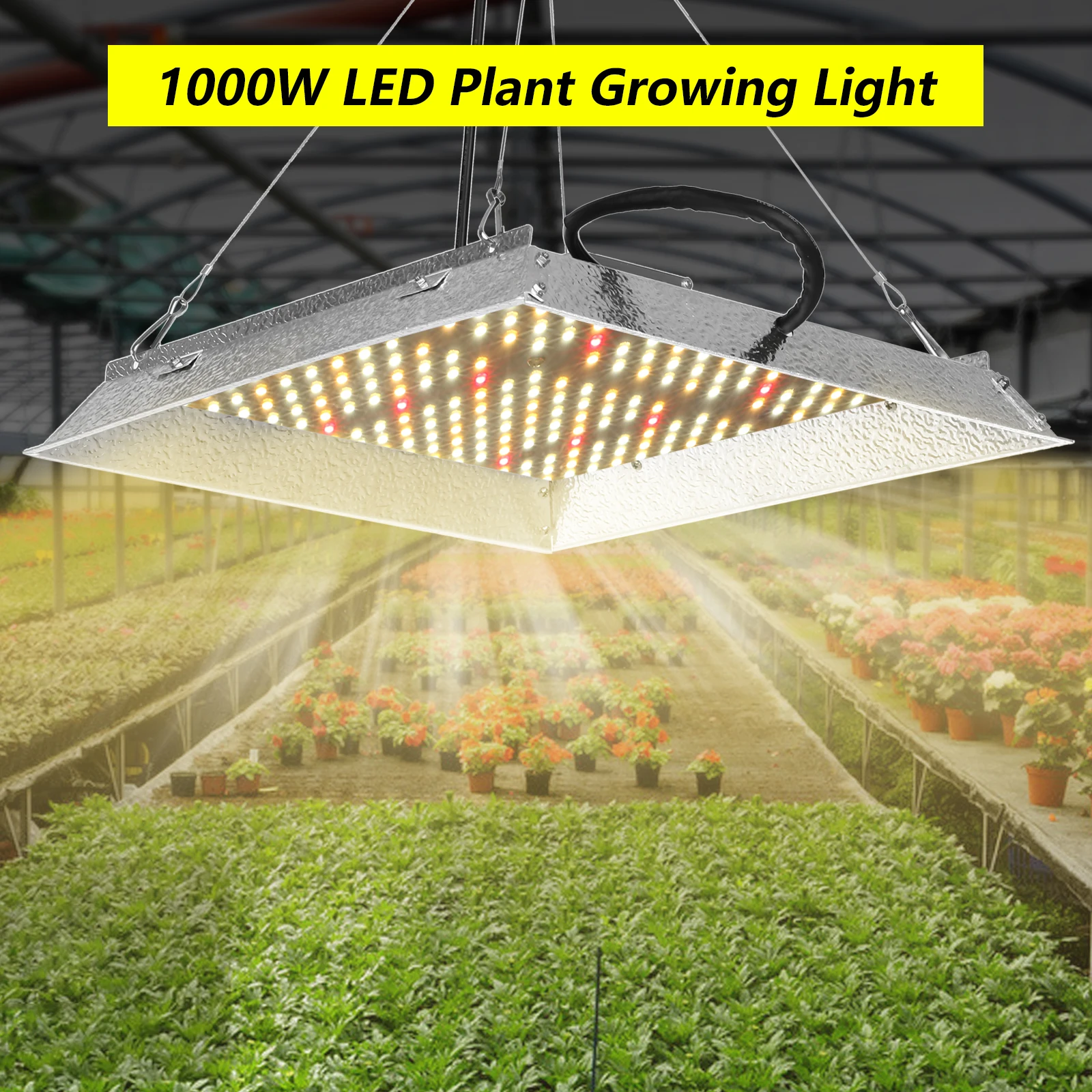 Kopen 1000W Leds Groeien Licht Met Hangende Kettingen Touw Volledige Spectrum Groente En Bloem Planten Groeien Lamp Voor Hydrocultuur Kas
