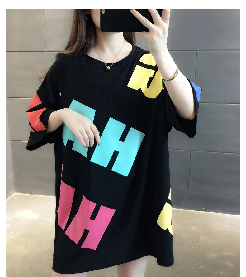 Гранж Эстетическая черная футболка хлопковая Женская Футболка Harajuku летняя