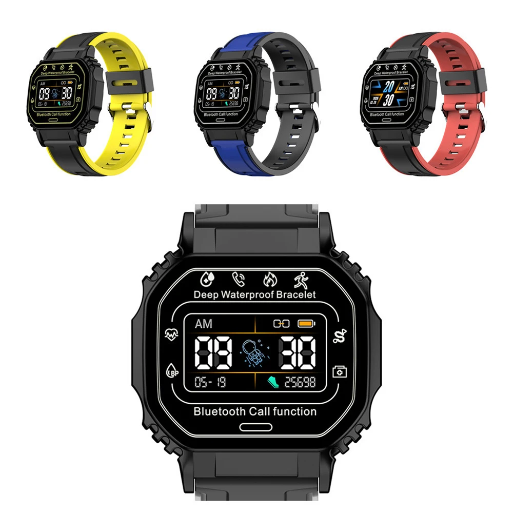 Водонепроницаемые умные часы с фитнес-трекером пульсометром сенсорным экраном