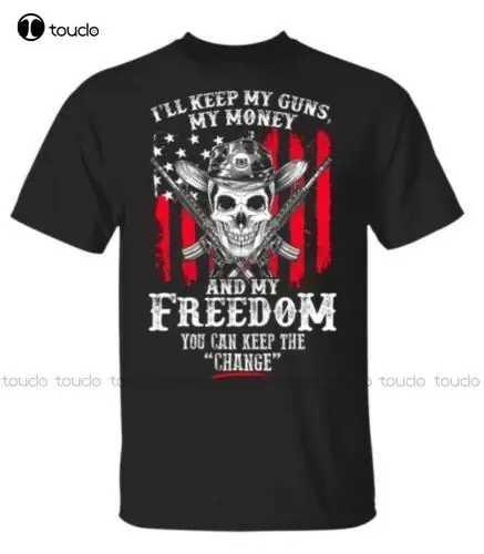 

Новая футболка в ковбойском стиле с надписью «Keep My Guns My Money And My Freedom»