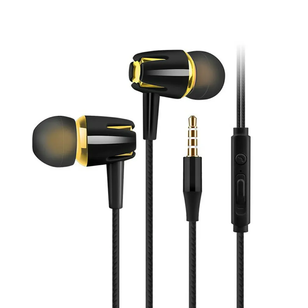 M18 3.5Mm Wired Earphone Electroplating Bass Stereo In-ear Earphone with Mic Handsfree Call Phone Headset for Android Ios