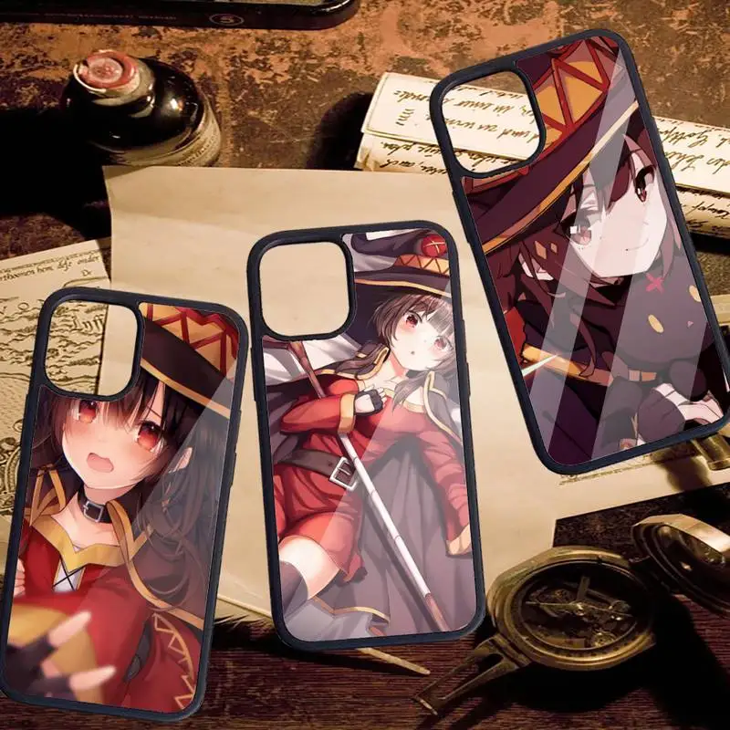 

Konosuba Megumin Phone Case PC for iPhone 11 12 pro XS MAX 8 7 6 6S Plus X 5S SE 2020 XR