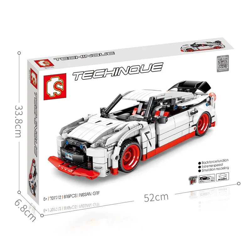 

SEMBO Blocks Super Race Car GTR Technic Building Bricks Vehicle Model Educational Toy Children Gift Kids Toys for Boy Present