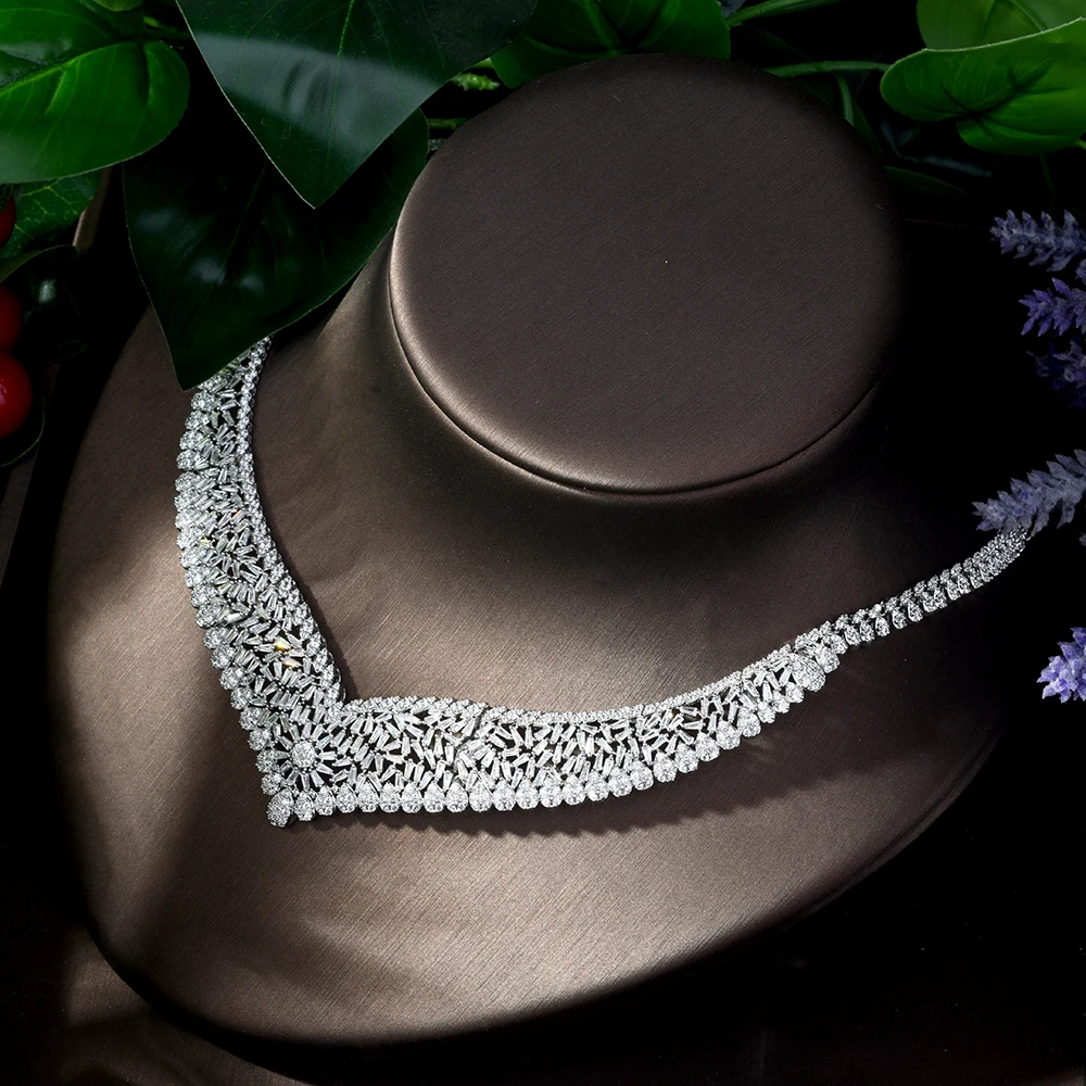 HIBRIDE CZ Африканские свадебные ювелирные наборы 4 шт. ожерелье серьги кольцо и