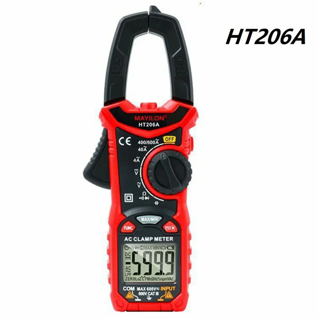 

HABOTEST Digital Clamp Meter Multimeter Non-Contact Current Meter HT206A LCD Screen Automatic Shutdown Clamp Multimeter