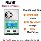 PowMr MPPT 60A 50A 40A 30A Контроллер заряда и разряда 12 В 24 в 36 в 48 в авто для Max PV 190VDC свинцово-кислотная литиевая батарея