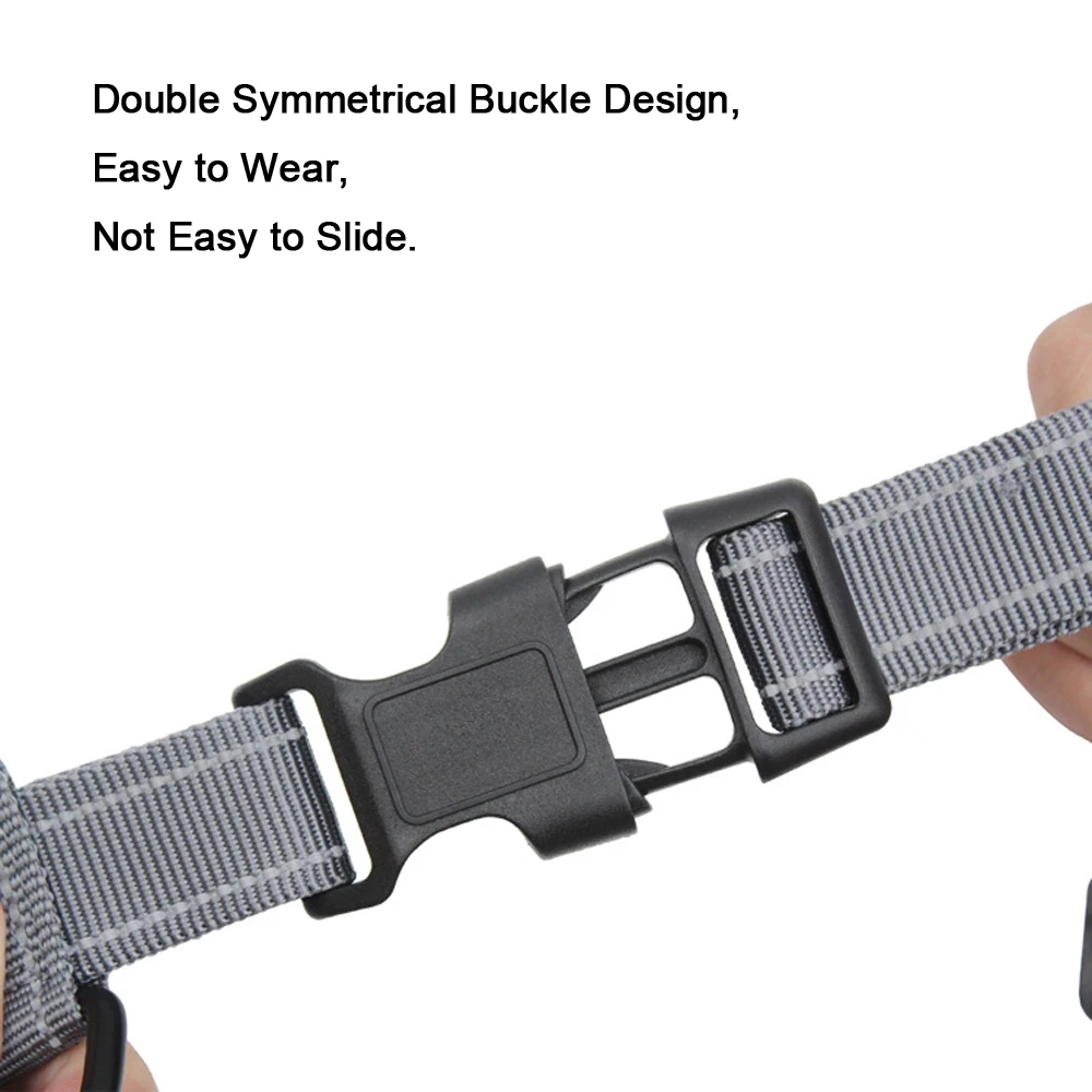 Регулируемая нейлоновая шлейка для средних и больших собак светоотражающая