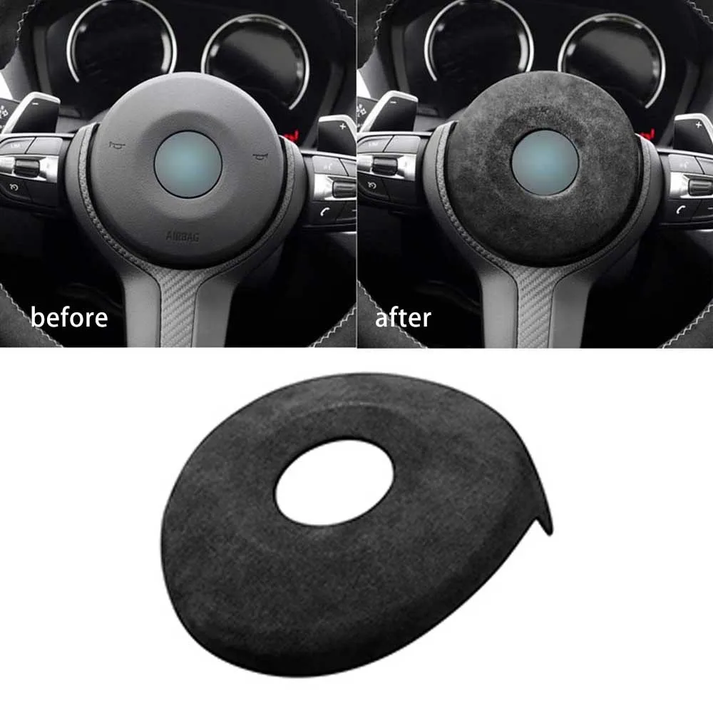 Автомобильная подушка безопасности на руль черно-серая декоративная для BMW F
