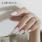 GAM-BELLE, белые французские накладные ногти, длинные, балерины, матовые, накладные, искусственные ногти, цветные, прессованные на ногти, Декор, искусственные губки