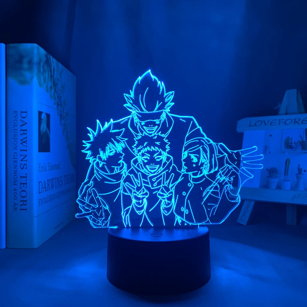 

Anime 3D LED Lamp Jujutsu Kaisen Led Night Light for Birthday Gift Kids Bedroom Color Changing Nightlight Satoru Gojo Lamp