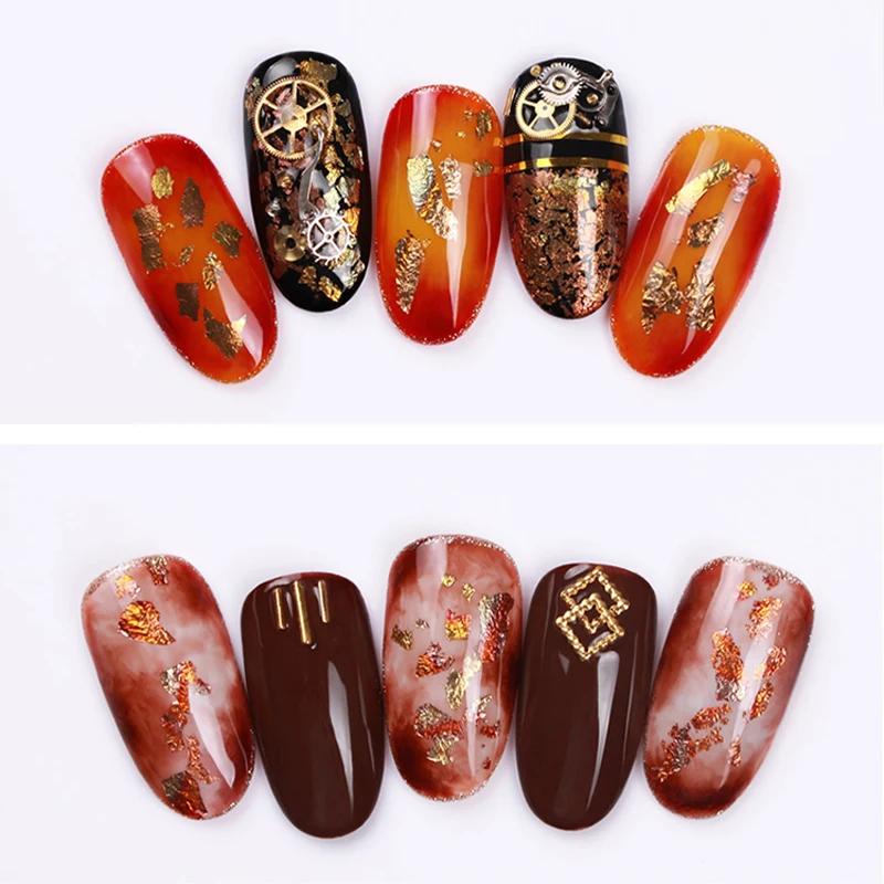 Цветная разноцветная Золотая фольга в форме листьев 25 шт. 14x14 см пятнистая медная