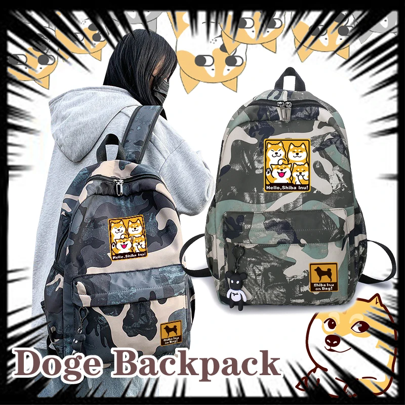 

Doge Print Women Canvas Backpack Harajuku Shiba Inu Dog Laptop Backpacks School Shoulder bags for Teenage Girls Boys