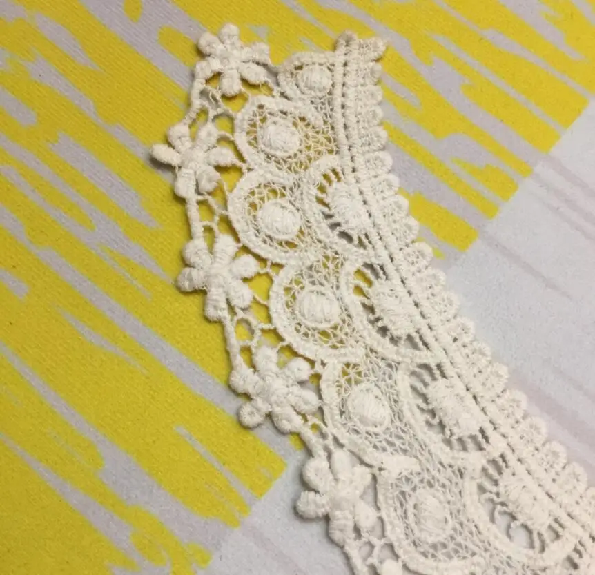 2 шт./1 пара бежевый воротник ткань цветок Venise кружево швейная аппликация сделай