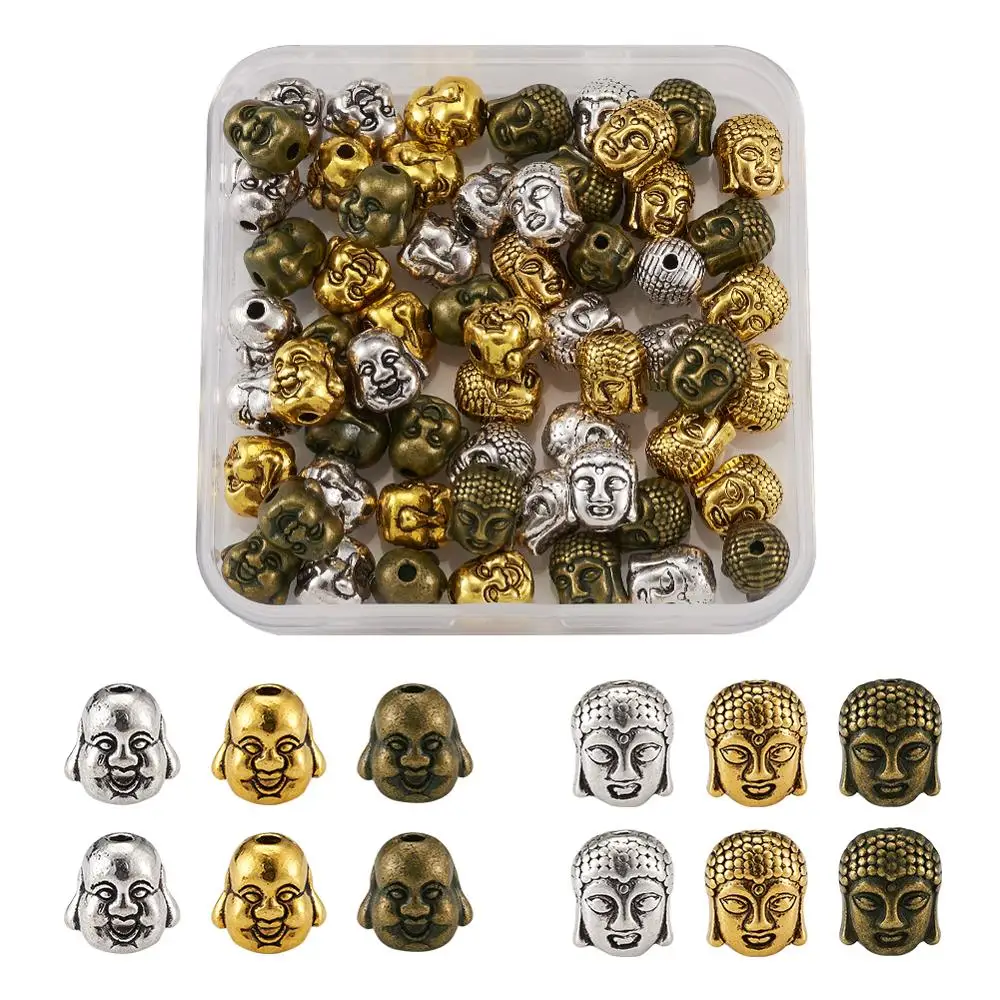 

11x9x8 мм пандахалл Тибетский Стиль Сплав Бусины голова Будды свободные бусины для буддийских DIY ожерелье Braclet ювелирных изделий