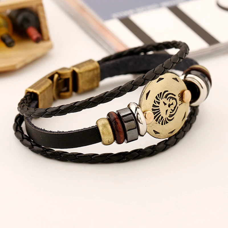 Прямая поставка ювелирные изделия 12 созвездий модный браслет Leo длина 19 см до 25