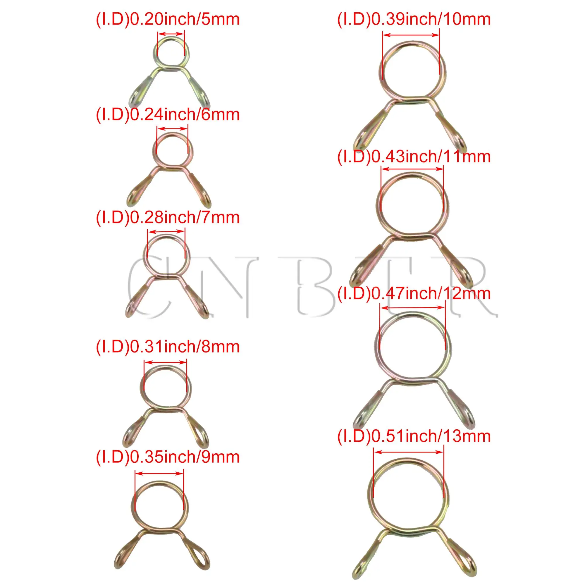 

CNBTR 290Pcs Irrigation Hose Clamp 5-13mm Inner Diameter Water Pipe Clamps