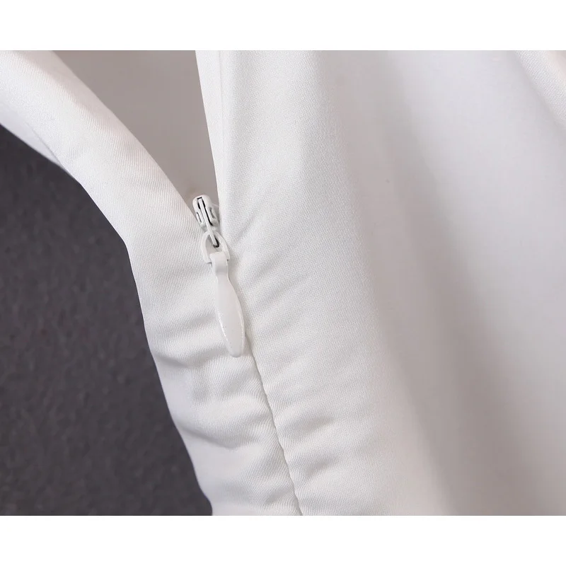 Женское платье на бретельках za Белое Облегающее средней длины с боковой молнией