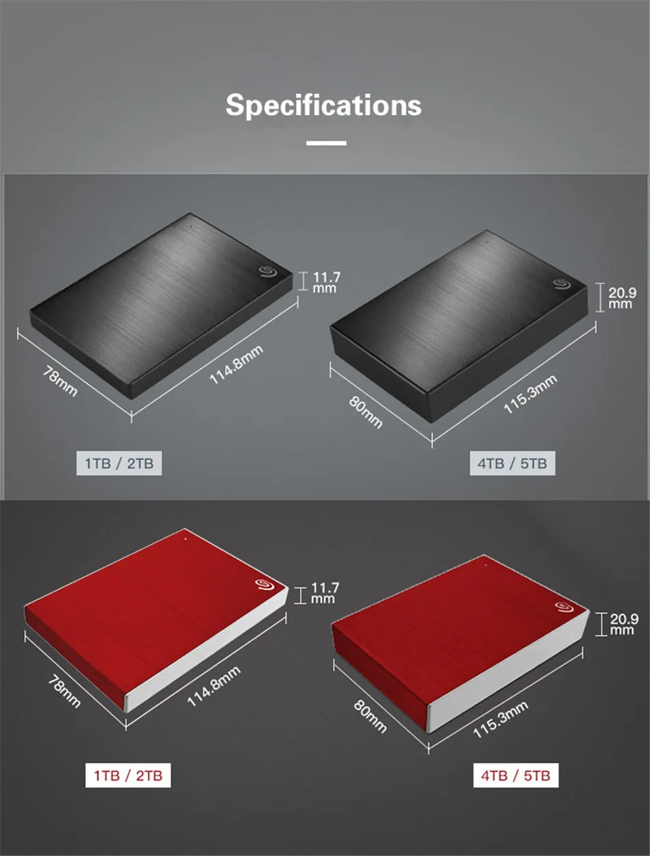 Seagate 2," HDD Backup Plus 2 ТБ 1 ТБ 4 ТБ внешний жесткий диск USB 3,0 Портативный жесткий диск для настольного ноутбука disco duro externo