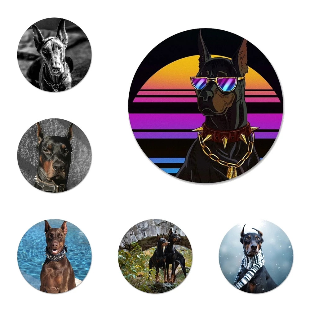 Black animal Doberman Pinscher Dog Badge Brooch Pin Accessories For Clothes Backpack Decoration gift 58mm | Дом и сад