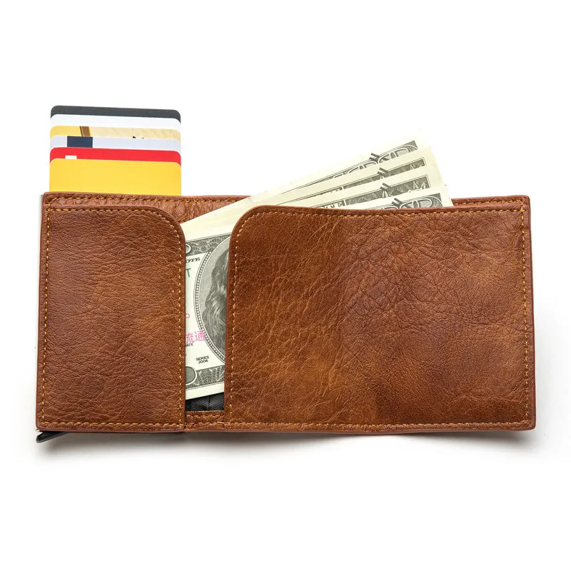 Новинка мужской кошелек кожзам Анти кражи Кредитная карта и антимагнитными