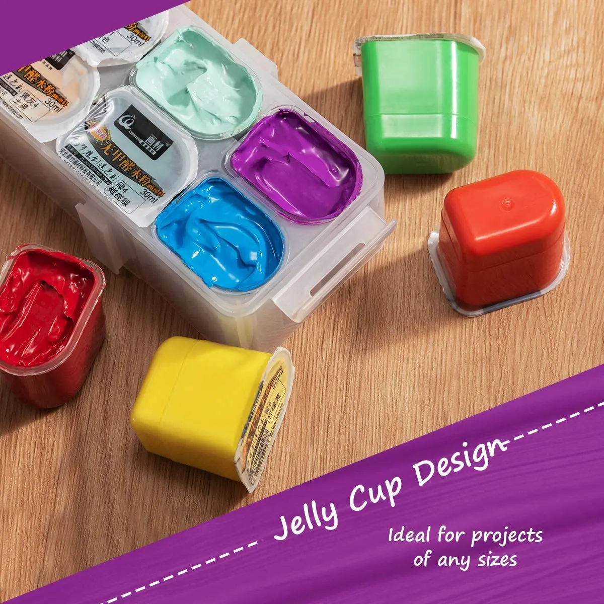 12 Цветов гуашь Краски комплект 30 мл Симпатичные желе чашки дизайн с Портативный