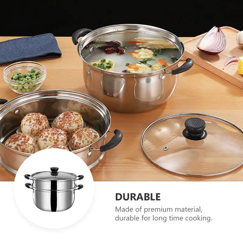 

Kitchen Steam Pot Stainless Steel Stock Pot Practical Household Kitchen Food Cooking Steam Pot Multifunctional Cooking Pot