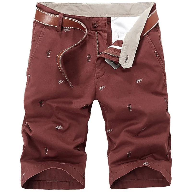 

Summer Shorts Men Casual Cotton Print Cargo Short Men bermuda moletom masculino Masculino Shorts Plus Size 30-44 No Belt