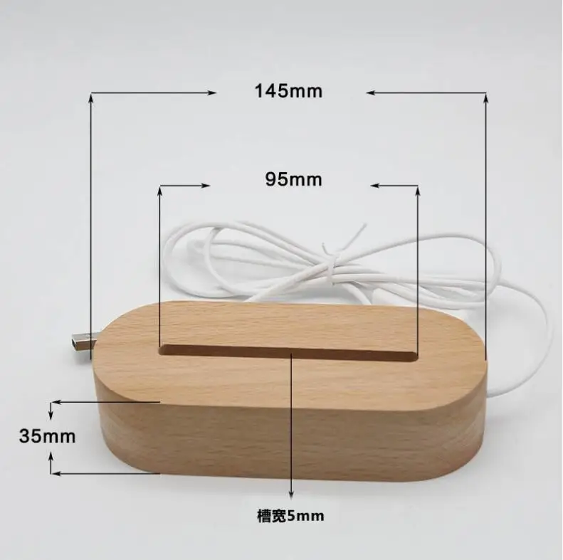 

vip link 5pcs Oval Wooden Base Led Table Lamp