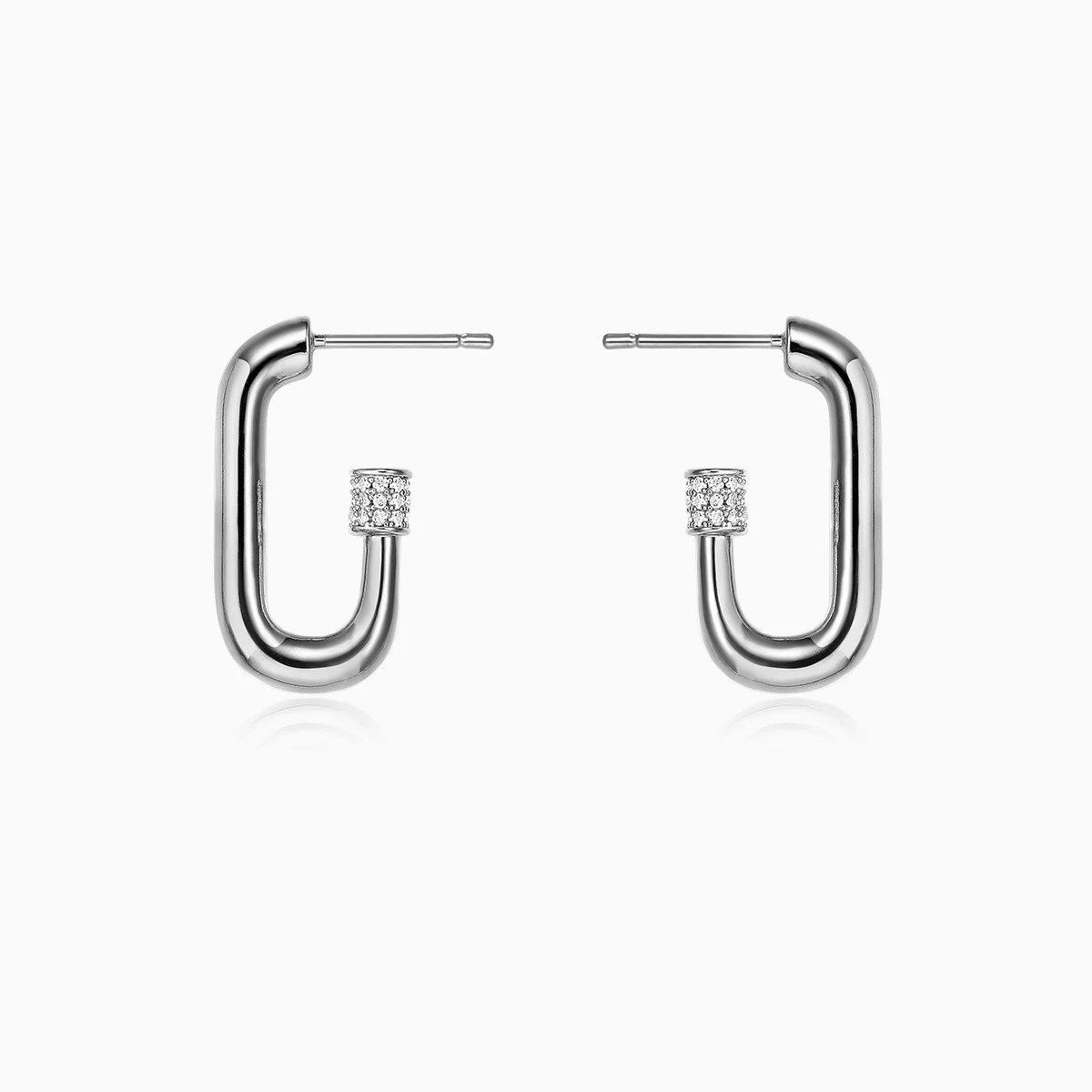 

European and American Style Cold Metal Diamond Stud Earrings Ins Personality Sterling Silver Needle Earrings for Women