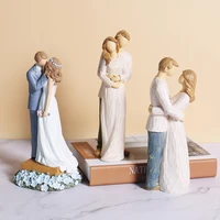 aestheticism resin imitation wood carving figure sculpture character home furnishings crafts wedding gifts car cake decoration