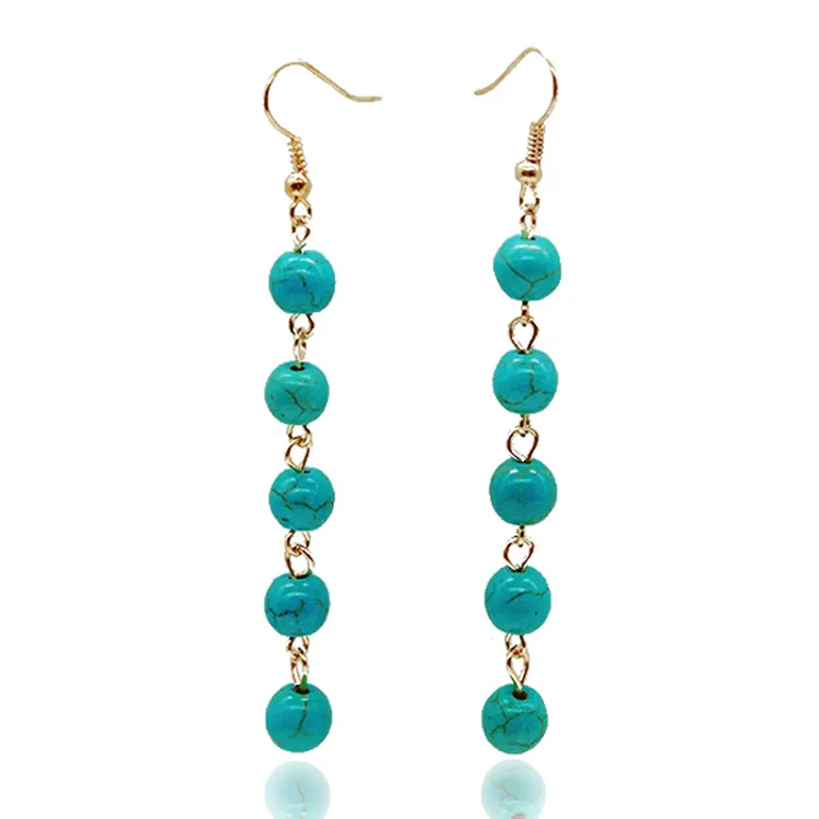 

Fashion Bohemian National Style Retro Green Stone Long Earrings Women Tassel Earrings Charm Girl Daily Jewelry Anniversary Gift