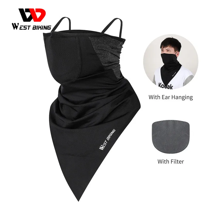 

WEST BIKING Cycling Headwear Summer Bandana Running Face Cover Sports Scarf With Activated Carbon Filter Protection Equipment