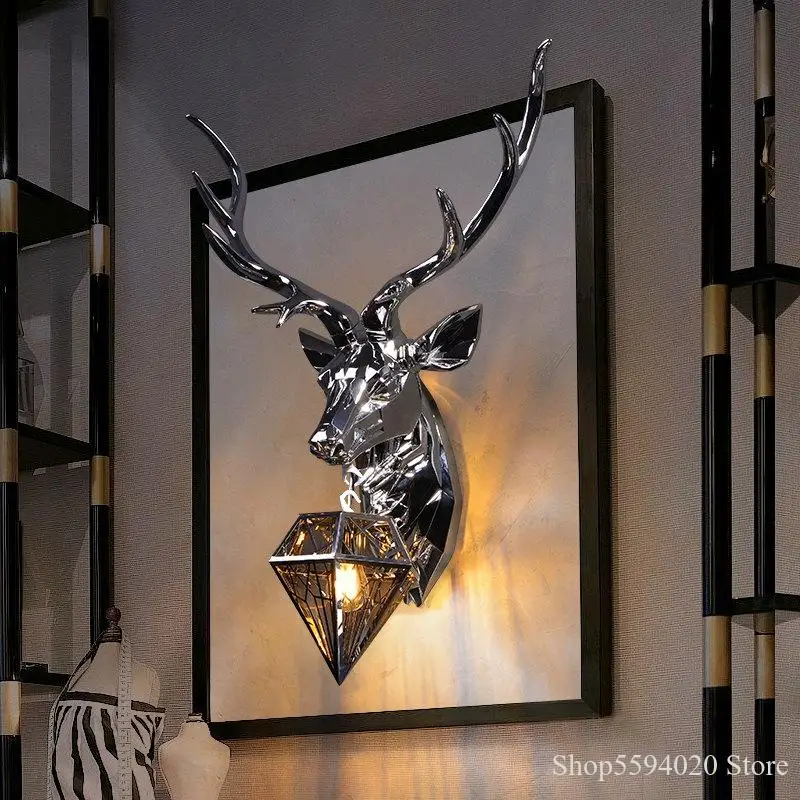 Светодиодный настенные ретро светильники в виде оленя американская винтажная