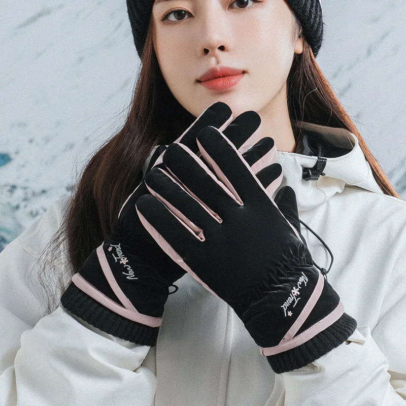 

Winter new finger gloves unisex outdoor sports cycling warm and cold touch screen gloves ski gloves