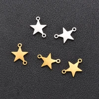3pcslot stainless steel 2 holes blank tags tiny star charms pendant diy for jewelry making accessories