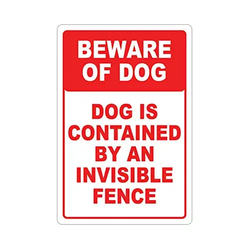 

Beware of Dog Sign, Metal Aluminum Warning Sign, Made of Heavy Duty Easy to Mount (24" (H) x 36" (W), Sign Without Holes)
