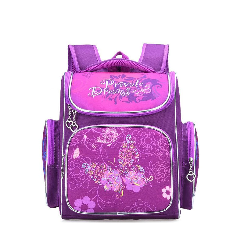 Фиолетовый Бабочка школьная сумка для девочек Детский рюкзак детский